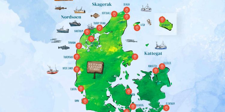 kort over danske fiskerihavne i Danmark - VoresFisk.dk