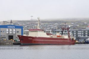 I Tórshavn modtog man 75 tons frossen hellefisk fra rederiet Thor’s største fartøj i Hósvik, frysetrawleren **Kappin**, der havde fisket ud for Færøerne. foto: Kiran J