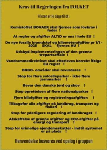 krav til Regeringen 