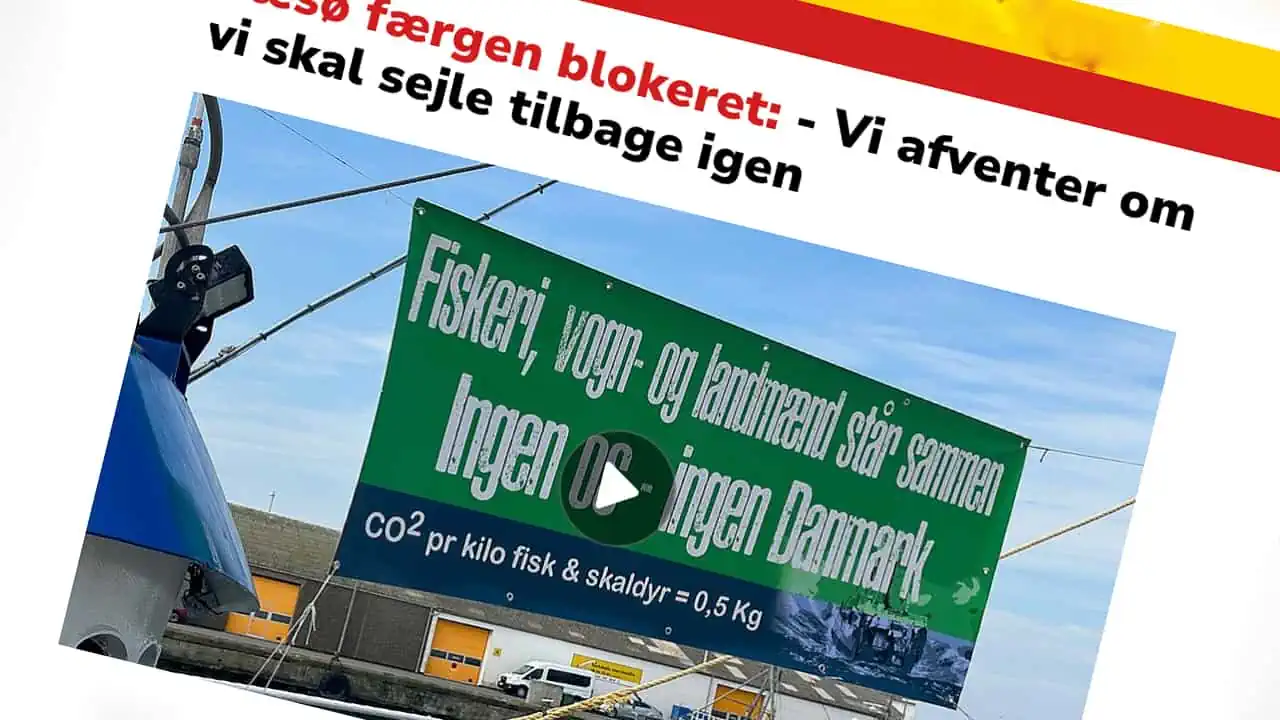 Read more about the article Utilfredse fiskere har blokeret Læsø-færgen – den ligger nu udenfor Frederikshavn