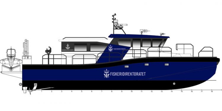 Norsk Fiskeridirektorat bestiller hurtiggående kontrolbåd  Foto: Den nye inspektionsbåd til det norske Fiskeridirektorat
