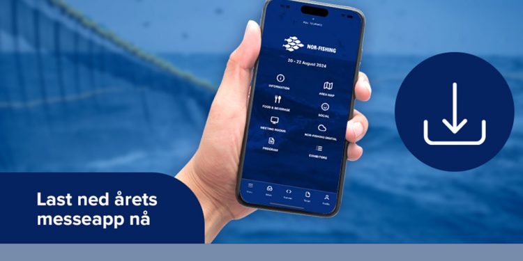 Nu kan du downloade den nye udstillings-app til Nor-Fishing 2024, der åbner i Trondheim i Norge, tirsdag den 20. august til og med torsdag den 22. august 2024. Med appen bliver din oplevelse på messen både enklere og mere overskuelig. foto: Nor-Fishing