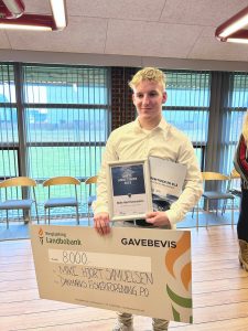 Årets Unge Fisker gik velfortjent til Mike Hjort Samuelsen foto: North Sea College