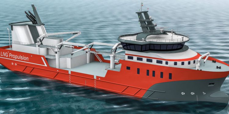 Verdens første Hybrid-brøndbåd til norsk lakseopdrætter  Ill.: NSK Ship Design har begået en ny brøndbåd 4126 med LNG og Batteridrift (Hybrid)