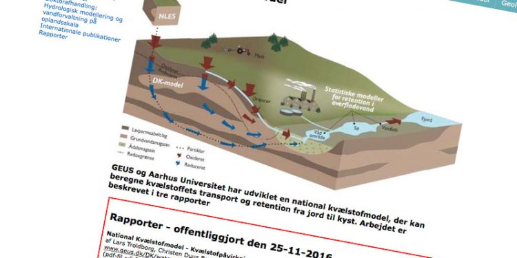 Internationale eksperter skal evaluere de danske kvælstofmodeller  Foto: Vandmiljøplan fra Geus og Aarhus Universitet