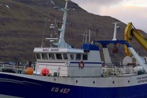 Færøerne: Pæne fangster af kuller landes i Leirvík. foto: trawleren Olga Maria - Kiran J