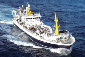Den Grønlandske frysetrawler Polar Amaroq landede i sidste uge en last på ca 600 tons frossen sild og makrel Kollefjord, og 400 tons til Havsbrún. foto: st fiskur.fo