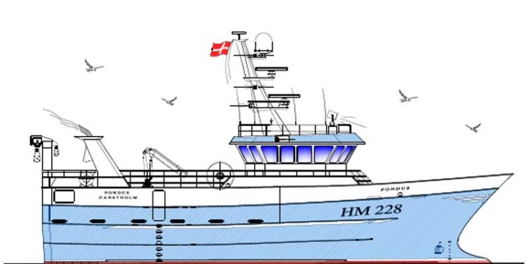 Hanstholm skipper bygger ny trawler.  Illustration: Pondus - Vestværftet