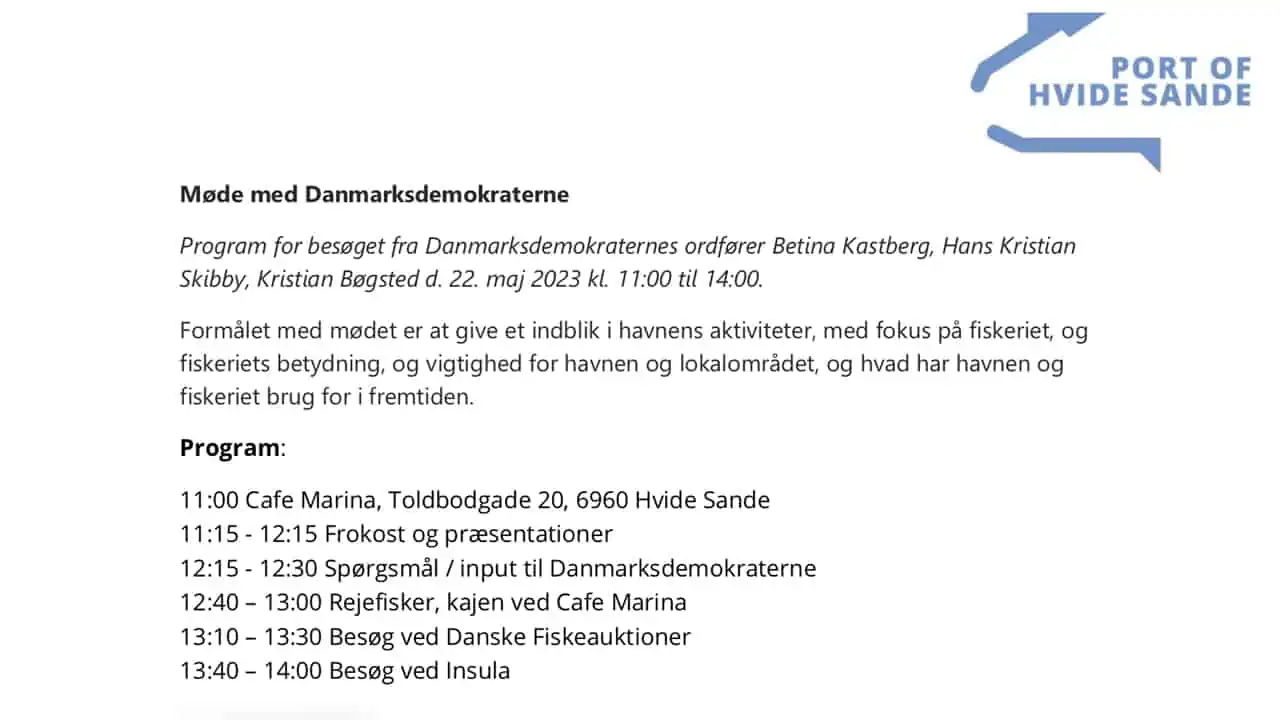 Read more about the article Danmarks Demokraterne besøgte Hvide Sande Havn