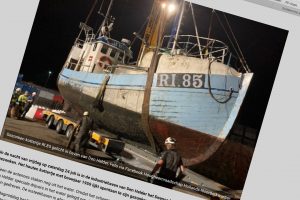 dansk kutter sank i hollandsk havn - foto: visserij.nl
