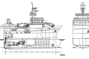 Kommende norsk kystbåd til et kombineret fiskeri  Ill.: designet og tegnet af West Maritime AS