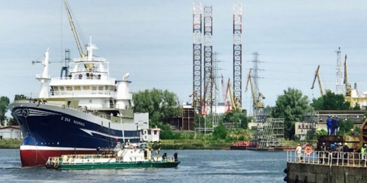 Rederiet Astrid Fiskeri´s nye »Rockall« er søsat i Polen  Foto:  S 364 »Rockall« - Nauta Shipyard