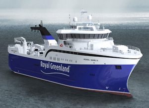 Royal Greenland bestiller to nye avancerede frysetrawlere  Foto: to nye frysetrawlere ti Royal Greenland - Skiptekniske design