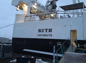 Dette dansk/norske fartøj »Ruth« fra Hirtshals, er nu solgt til et fiskeriselskab i Rusland. Her er det meningen at skibet fortsat skal hedde »Ruth«, men med hjemhavn i den britiske havneby Portsmouth på den engelske sydkyst. foto:  Fiskur.fo Pol M Jensen