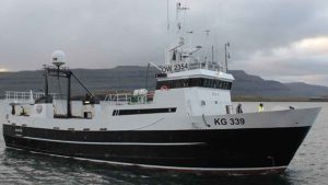 I Klaksvík har partrawlerne **Safir** og **Smaragd** landet 120 tons fisk, hvoraf størstedelen var sej. foto: FS - Fiskur.fo