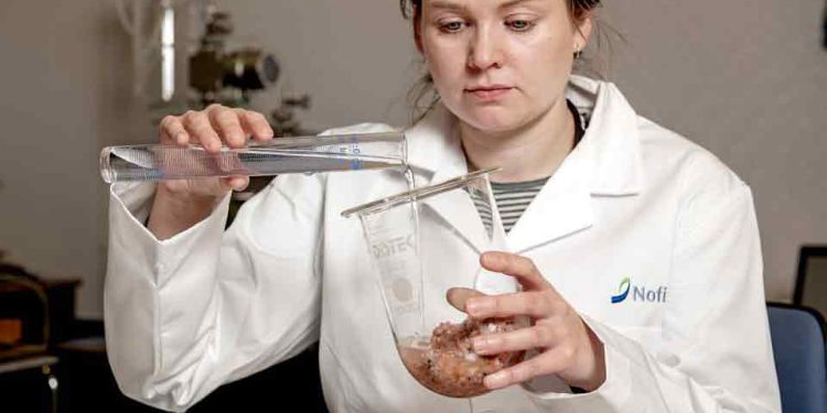 »Vi har gennem flere projekter dokumenteret positive sundhedseffekter fra proteinpulver lavet af laksehoveder. Det har blandt andet vist sig gavnligt for hud, hår og mental sundhed,« siger seniorforsker Tone Aspevik fra Nofima. foto: Nofima Helge Skodvin