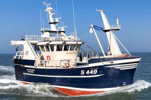 Værftet Vestværftet i Hvide Sande har sidste i marts måned leveret en ny trawler/flyshooter, der kan fiske både konsumfisk og industrifisk. foto: Vestværftet
