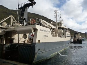 God makrel sæson for par trawlere på Færøerne.  Foto: Sjagaklettur