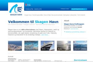 Scrrenshot af Skagen Havns nye hjemmeside