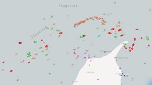 Der er trængsel i Skagerrak, mens EU træder vande i fiskeri-forhandlingerne med Norge. foto: snapshot Skagerrak