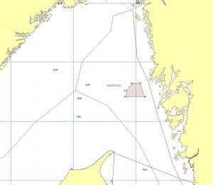 Svenske myndigheder lukker for alt fiskeri i et område af Skagerrak.  Foto: Kort over det lukkede område i svensk farvand i Skagerrak - HAV