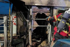 Skibsbrand i Skagen ved Karstensens - falck Skagen fb