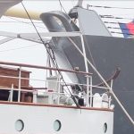 Uheldet skete, da Skoleskibet »Danmark« i søndags skulle trækkes ud fra Kajen i Baltimore USA af slæbebåde snapshot