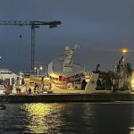 Dansk trawler fik kraftig slagside i svensk havn foto: Mats Plan