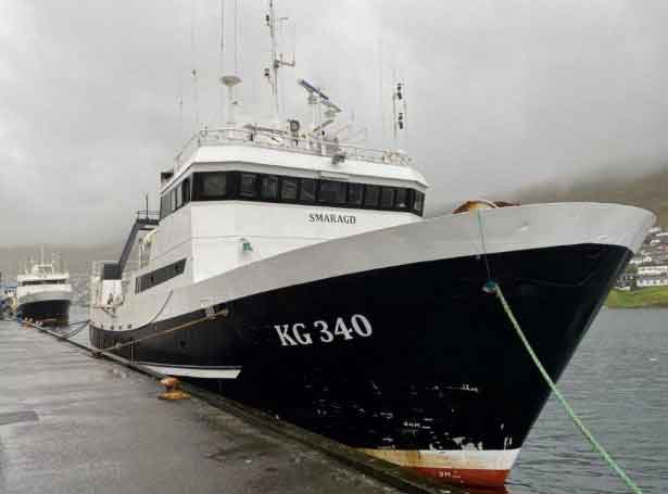I Klaksvík landede partrawlerne **Safir** og **Smaragd** i denne uge en last på 115 tons, hvoraf det meste var sej. foto: FS / Fiskur.fo
