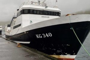 I Klaksvik landede partrawlerne Safir og Smaragd i sidste uge en last på 70 tons til Kósin. foto: FS Fiskur.fo
