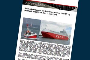 Rapport om kollision mellem et dansk fiskeskib og en større bilfragter