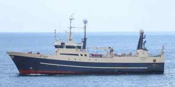 Trawleren Steintór landede i ugen en last på 90.000 pund hvoraf det meste som var i lasten var hellefisk. foto: Kiran J