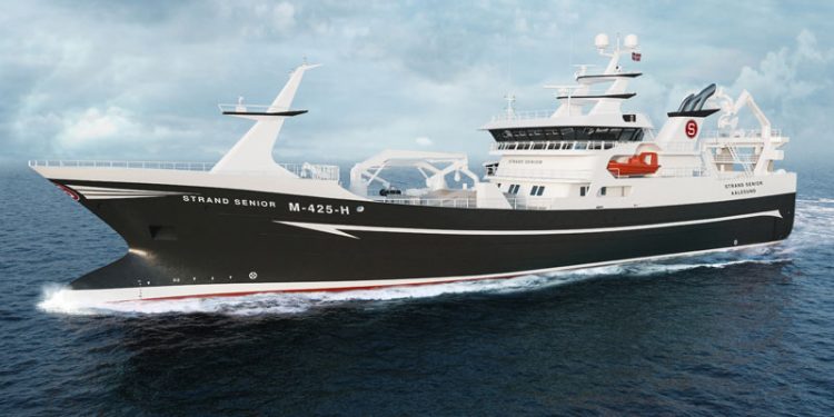 Karstensens indgår kontrakt om nybygning af en snurper / trawler  Illustration af nybygning til det norske rederi  Strand Senior AS