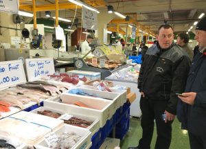 Bornholmske kystfiskere tager på inspirations-tur til London. Foto: Billingsgate Farm Market - Fotograf: Boisen