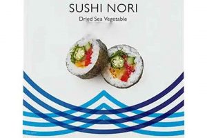 Sushi med Nori-tang- arkivfoto wikip