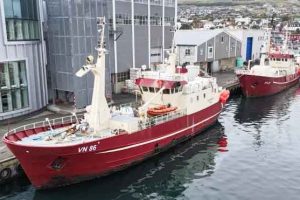 Et godt garnfiskeri på Færøerne, viser at hellefisken fortsat er en vigtig art i det nordatlantiske fiskeri. Fartøjet **Túgvusteinur** har i denne uge landet en fangst på cirka 18,5 tons i Tórshavn, hvor hovedparten bestod af hellefisk. foto: Kiran J