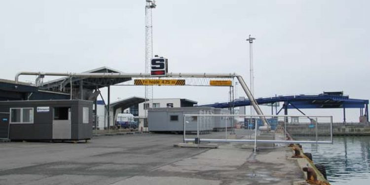 Hirtshals Havn som ubådsbase. Foto: Basen er etableret ved Industrikajen med skurby og afspærring  Fotograf: Hirtshals Havn