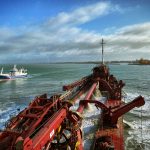 Uddybningen af havneindsejlingen til Thyborøn Havn er nu fuldført. foto: Thyborøn Havn