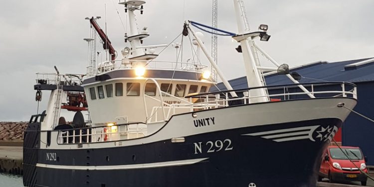 Hanstholm trawler har fået nyt udenlandsk navn »Unity«   Foto: »Unity« N 242 - Glenluce fishing Co.