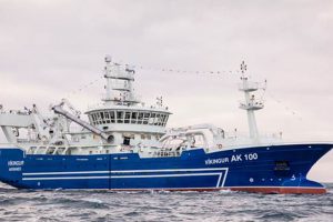Stilheden har bredt sig på silde-felterne vest for Island  Foto: Den islandske pelagiske trawler AK 100 Vikingur