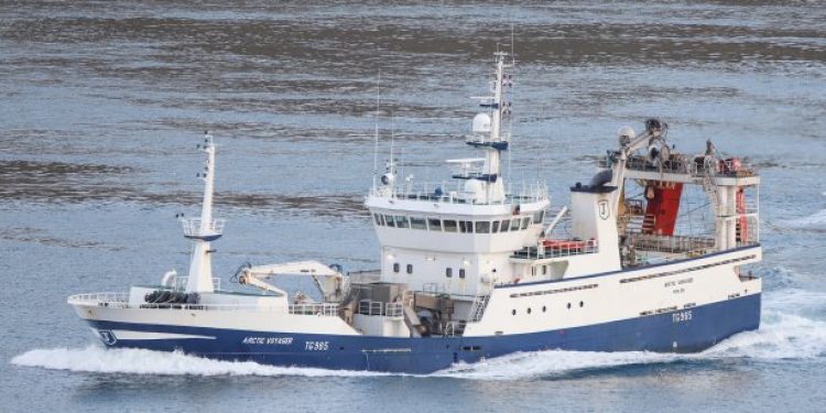 Arctic Voyager landede i løbet af ugen en fangst på 2.000 tons Blåhvilling - Foto Kiran Jóanesarson