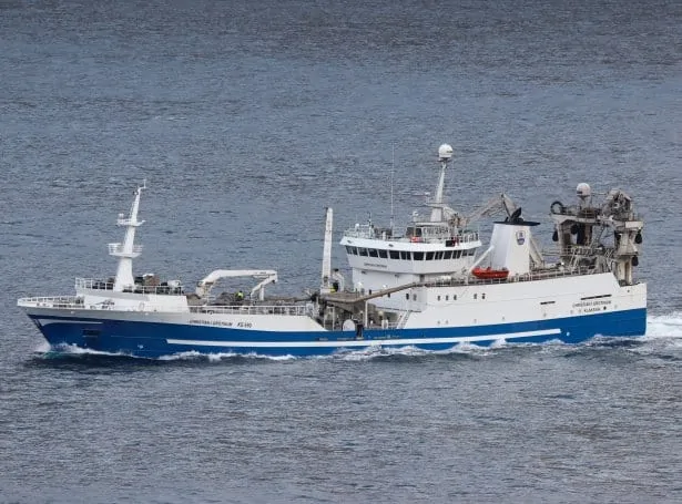 »Christian í Grótinum« landede 500 tons blåhvilling, som de havde fisket samme sted ud for Færøerne.