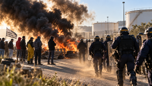 Fiskernes blokader i Frontignan, Nice, Sète og Fos-sur-Mer har fået den franske regering til at hæve brændstofstøtten fra cirka 1,87 til 2,61 kroner pr. liter. Men protesterne handler om langt mere end diesel: Middelhavsfiskerne kræver også færre EU-restriktioner, betaling af udestående støtte, flere havdage og en mere rimelig fordeling af kvoten på blåfinnet tun foto: fiskerforum.dk AI