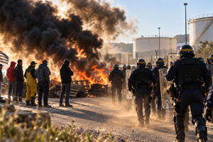 Fiskernes blokader i Frontignan, Nice, Sète og Fos-sur-Mer har fået den franske regering til at hæve brændstofstøtten fra cirka 1,87 til 2,61 kroner pr. liter. Men protesterne handler om langt mere end diesel: Middelhavsfiskerne kræver også færre EU-restriktioner, betaling af udestående støtte, flere havdage og en mere rimelig fordeling af kvoten på blåfinnet tun foto: fiskerforum.dk AI