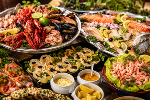 arkivfoto - fiskebuffet - fiskerforum.dk AI