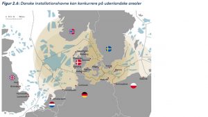 Samlet har CIP Fonden identificeret 91 GW havvind, som kan forventes at skulle installeres fra danske havne frem mod 2050. Der er tale om 52 GW dansk havvind samt de nærtliggende udenlandske havvindmølleparker, hvor danske havne ligger tættest. foto: CIP fonden