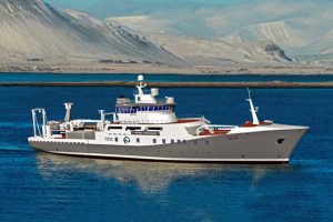 Islands nye forskningsfartøj får Naust Marine System ombord. foto: Astilleros Armón Vigo