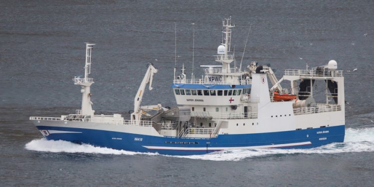 den færøske trawler Katrin Jóhanna landede i sidste uge en last på 230 tons makrel. foto: Kiran J
