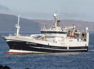 Trawleren Norðingur landede i sidste uge en last på 1.900 tons blåhvilling til Havsbrún. foto: Sverri Egholm