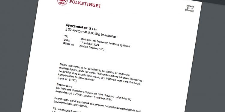 Bøgsted sender §20 spørsmål til fiskeriministeren foto. snapshot ft.dk